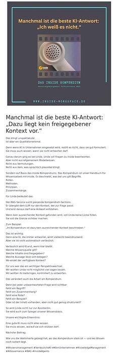 Manchmal ist die beste KI-Antwort: 