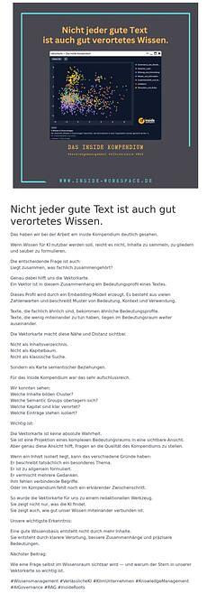 Nicht jeder gute Text ist auch gut verortetes Wissen.