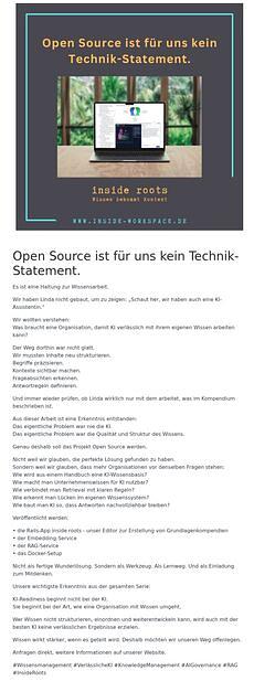 Open Source ist für uns kein Technik-Statement.